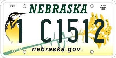 NE license plate 1C1512