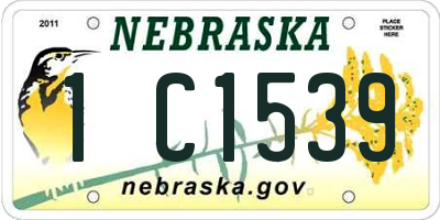 NE license plate 1C1539