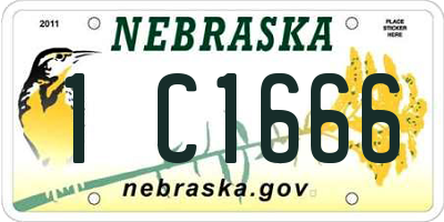 NE license plate 1C1666