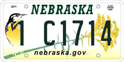NE license plate 1C1714