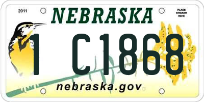 NE license plate 1C1868