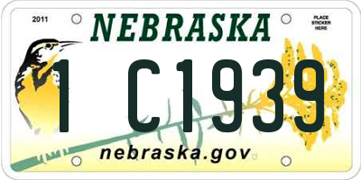 NE license plate 1C1939