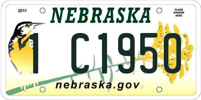 NE license plate 1C1950