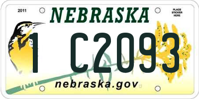 NE license plate 1C2093