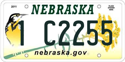 NE license plate 1C2255