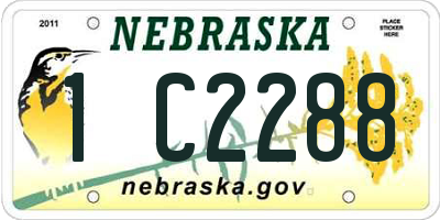 NE license plate 1C2288