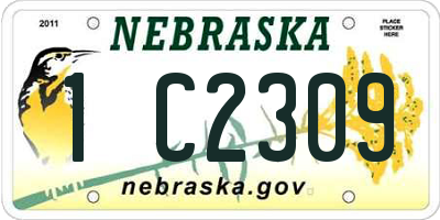 NE license plate 1C2309