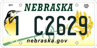 NE license plate 1C2629