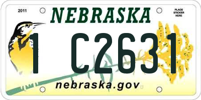 NE license plate 1C2631
