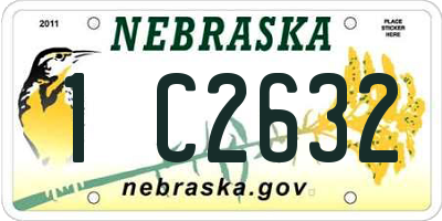 NE license plate 1C2632
