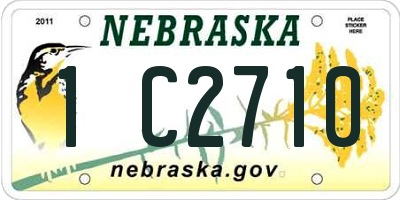 NE license plate 1C2710