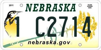 NE license plate 1C2714