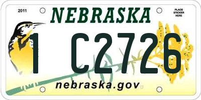 NE license plate 1C2726