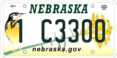 NE license plate 1C3300