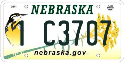 NE license plate 1C3707