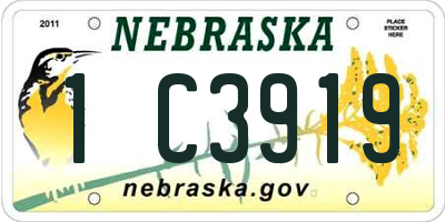 NE license plate 1C3919