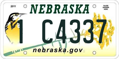 NE license plate 1C4337