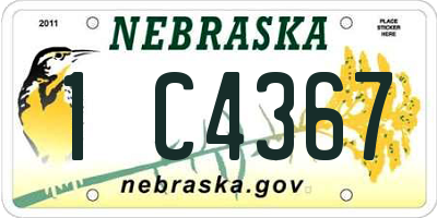 NE license plate 1C4367