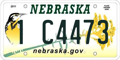 NE license plate 1C4473