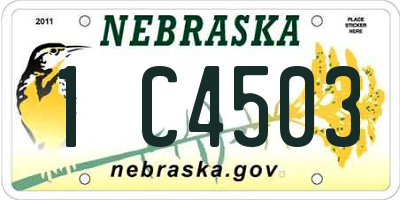 NE license plate 1C4503