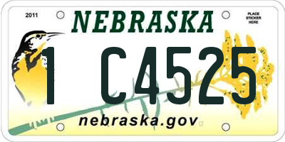 NE license plate 1C4525