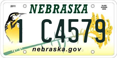 NE license plate 1C4579