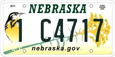 NE license plate 1C4717