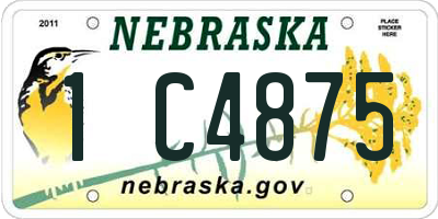 NE license plate 1C4875