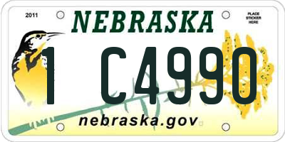 NE license plate 1C4990