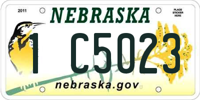 NE license plate 1C5023