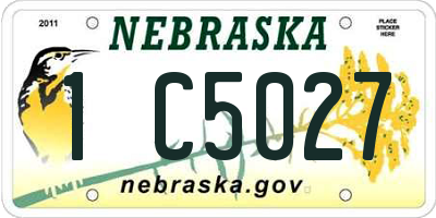 NE license plate 1C5027