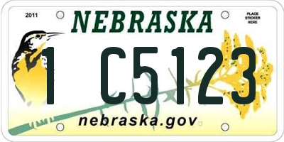 NE license plate 1C5123