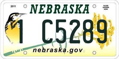 NE license plate 1C5289