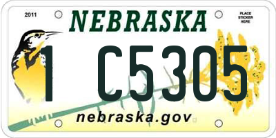 NE license plate 1C5305