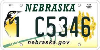 NE license plate 1C5346
