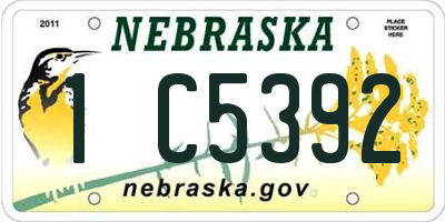 NE license plate 1C5392