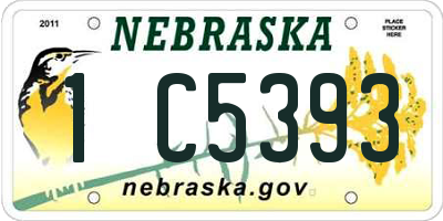 NE license plate 1C5393