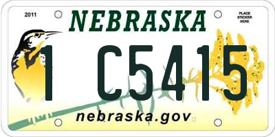 NE license plate 1C5415