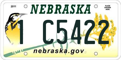 NE license plate 1C5422