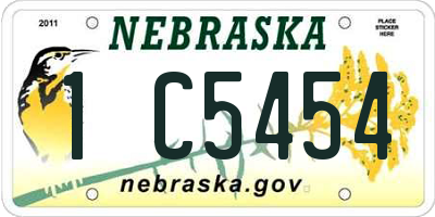 NE license plate 1C5454