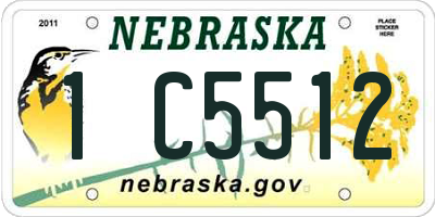 NE license plate 1C5512