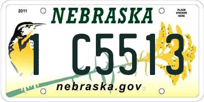 NE license plate 1C5513