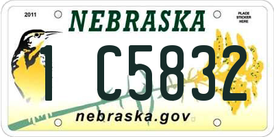 NE license plate 1C5832