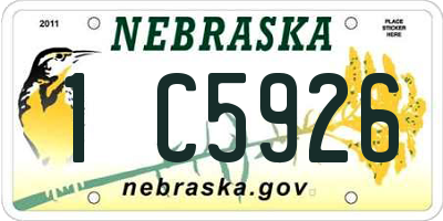 NE license plate 1C5926