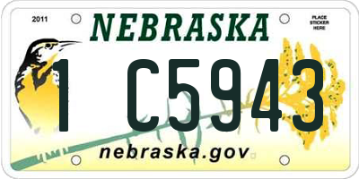 NE license plate 1C5943