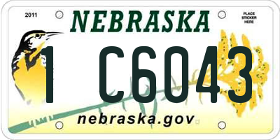 NE license plate 1C6043