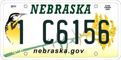 NE license plate 1C6156