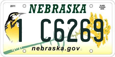 NE license plate 1C6269