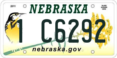 NE license plate 1C6292