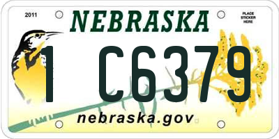 NE license plate 1C6379